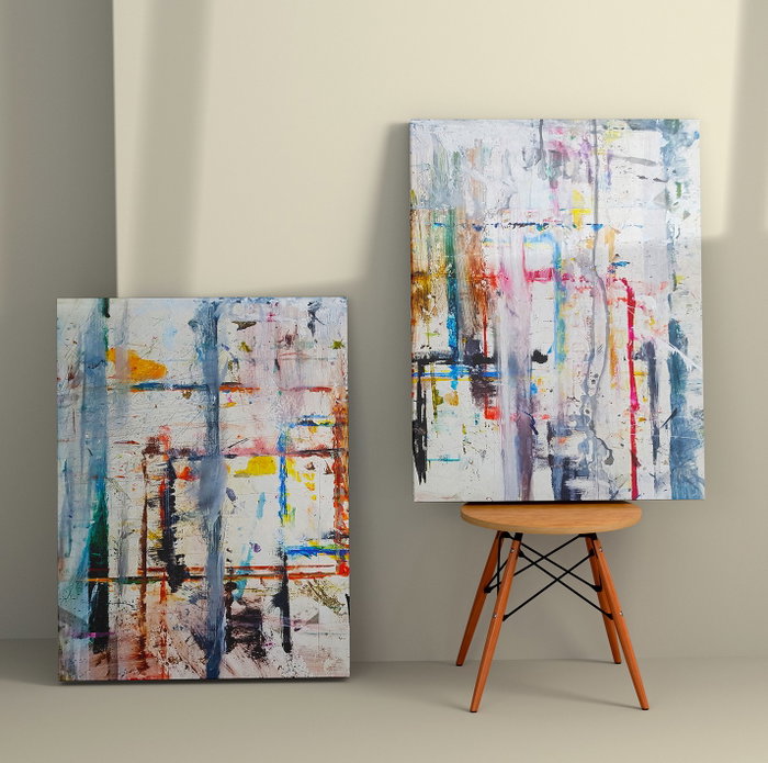 Wallity Lienzo Decorativo Multicolor 2 Piezas 70 x 100 cm